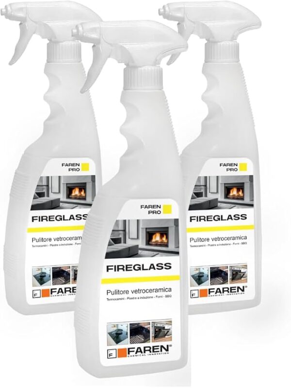 Kit di Pulizia Vetro Faren per Camini e Stufe 750ml